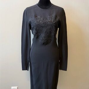 Stella McCartney Black Heart Floral Embroidered Dress 38